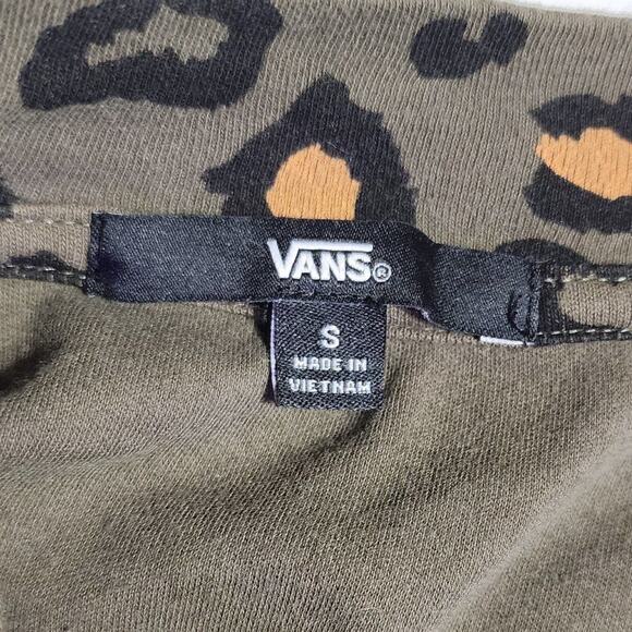 Vans Leopard Printed Boxy Mock Neck Long Sleeve T-Shirt Small - Picture 7 of 7